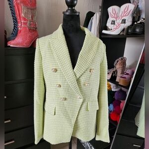 Pastel Green Tweed Blazer